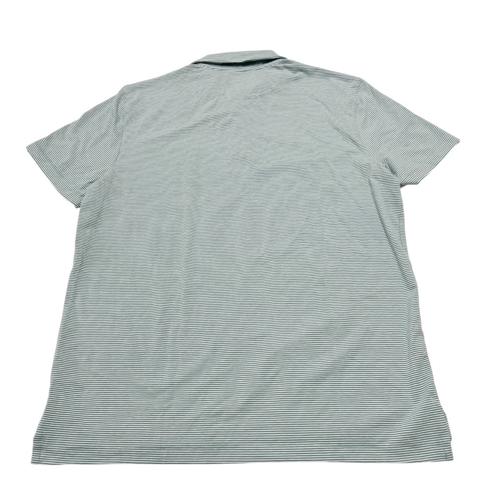 American Eagle Polo Tee Shirt Men's Large Light Green White Striped Standard Fit - Picture 3 of 4